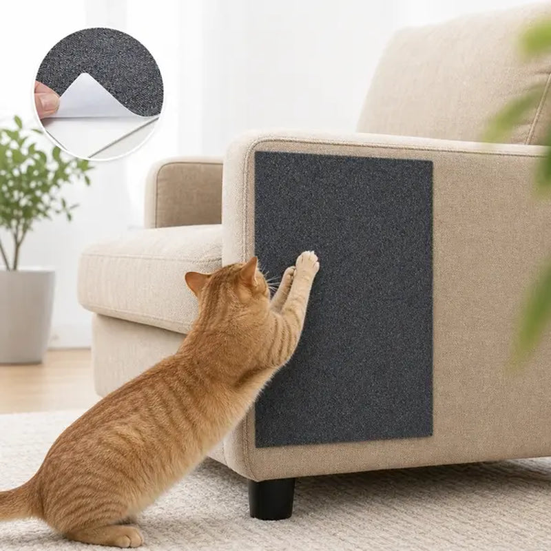 Cat Scratch Protector for Home Furniture - 11.85" x 39.3" Easy Installation Anti-Scratch Sticky Pad, Protects Leather Couch Arms & Corners, Iridescent Stained Glass Decorative Window Film, Sofa Arms by Sohochic