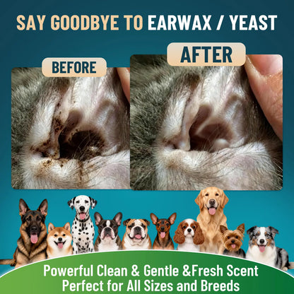 VICSOM Alcohol-Free Dog Ear Cleaner - 60ml Ozonated Olive Oil and Botanical Formula for Wax Removal, Dirt and Debris Control, and Routine Grooming with Ear Freshening Benefits