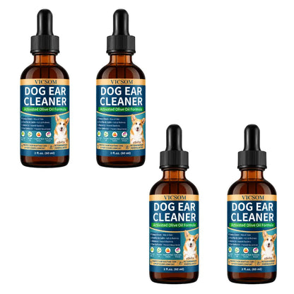 VICSOM Alcohol-Free Dog Ear Cleaner - 60ml Ozonated Olive Oil and Botanical Formula for Wax Removal, Dirt and Debris Control, and Routine Grooming with Ear Freshening Benefits