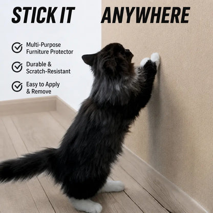 Cat Scratch Protector for Home Furniture - 11.85" x 39.3" Easy Installation Anti-Scratch Sticky Pad, Protects Leather Couch Arms & Corners, Iridescent Stained Glass Decorative Window Film, Sofa Arms by Sohochic