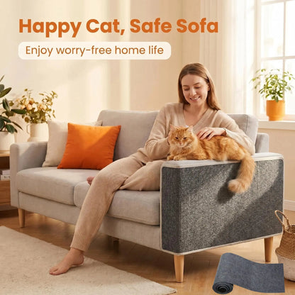 Cat Scratch Protector for Home Furniture - 11.85" x 39.3" Easy Installation Anti-Scratch Sticky Pad, Protects Leather Couch Arms & Corners, Iridescent Stained Glass Decorative Window Film, Sofa Arms by Sohochic