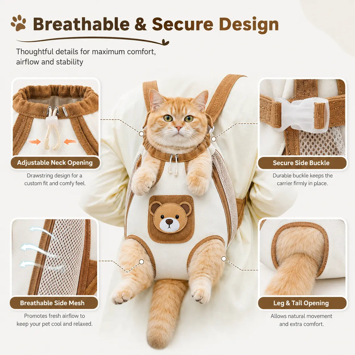 Double-Strap Mesh Fabric Pet Carrier Backpack - Lightweight, Breathable, and Durable Travel Pack for Dogs and Cats for Outdoor Adventures and Camping